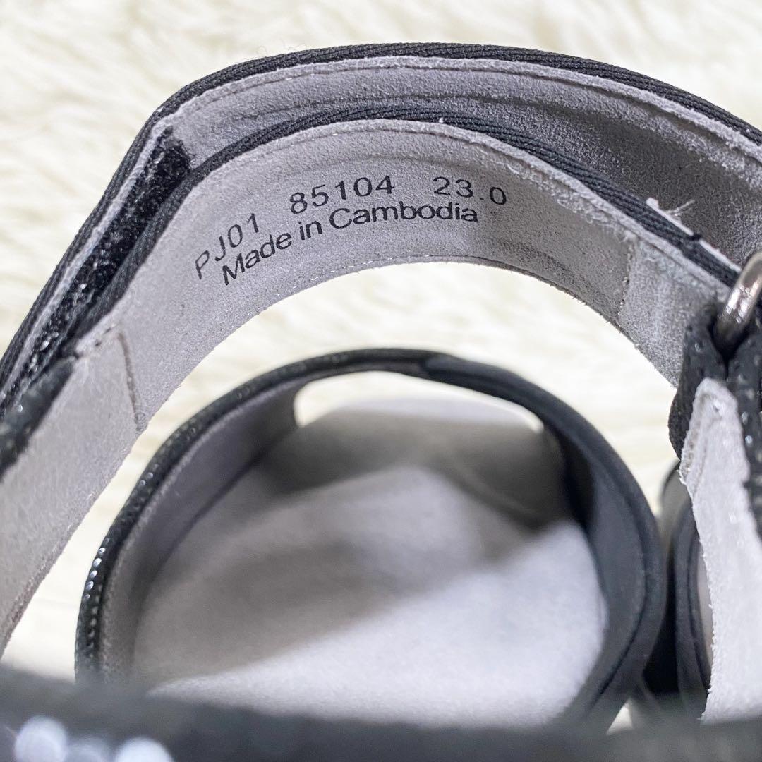 美品　fitfit フィットフィット　サンダル　ストラップ　黒　23 外反母趾