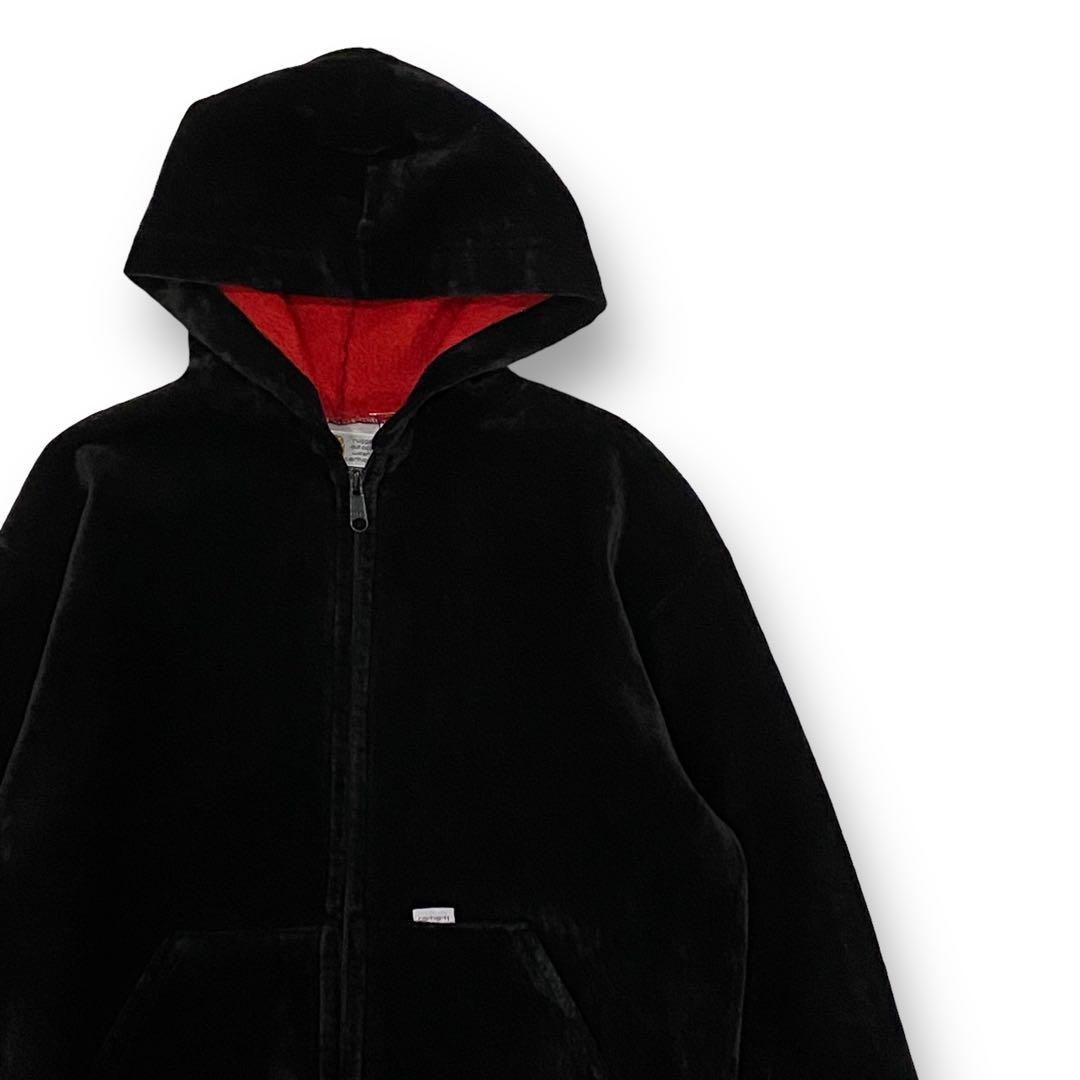 80s CARHARTT カーハート　ベロア　ジップアップパーカー　アメリカ製
