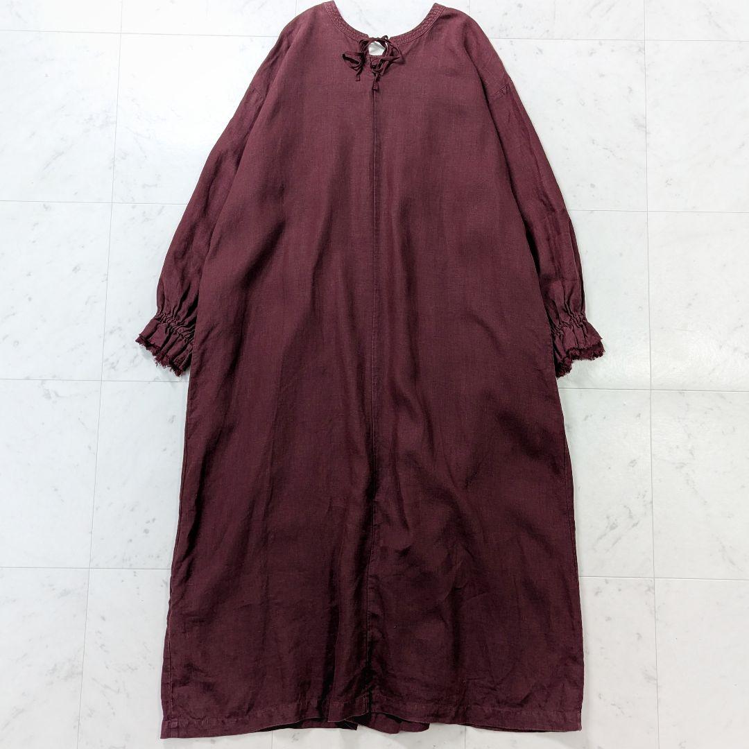美品✨ネストローブ nest Robe リネンギャザーワンピース