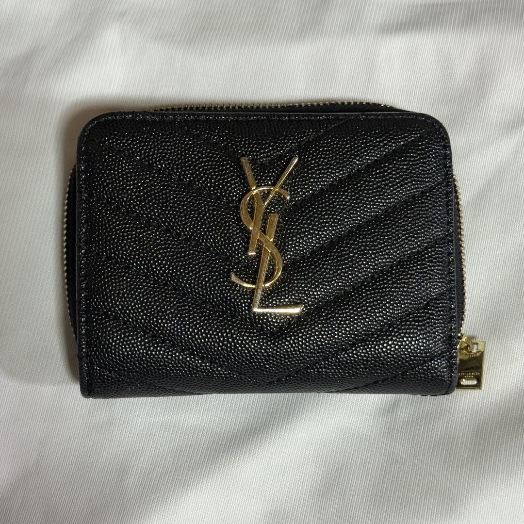 YVES SAINT LAURENT 折り畳み 財布 ブラック