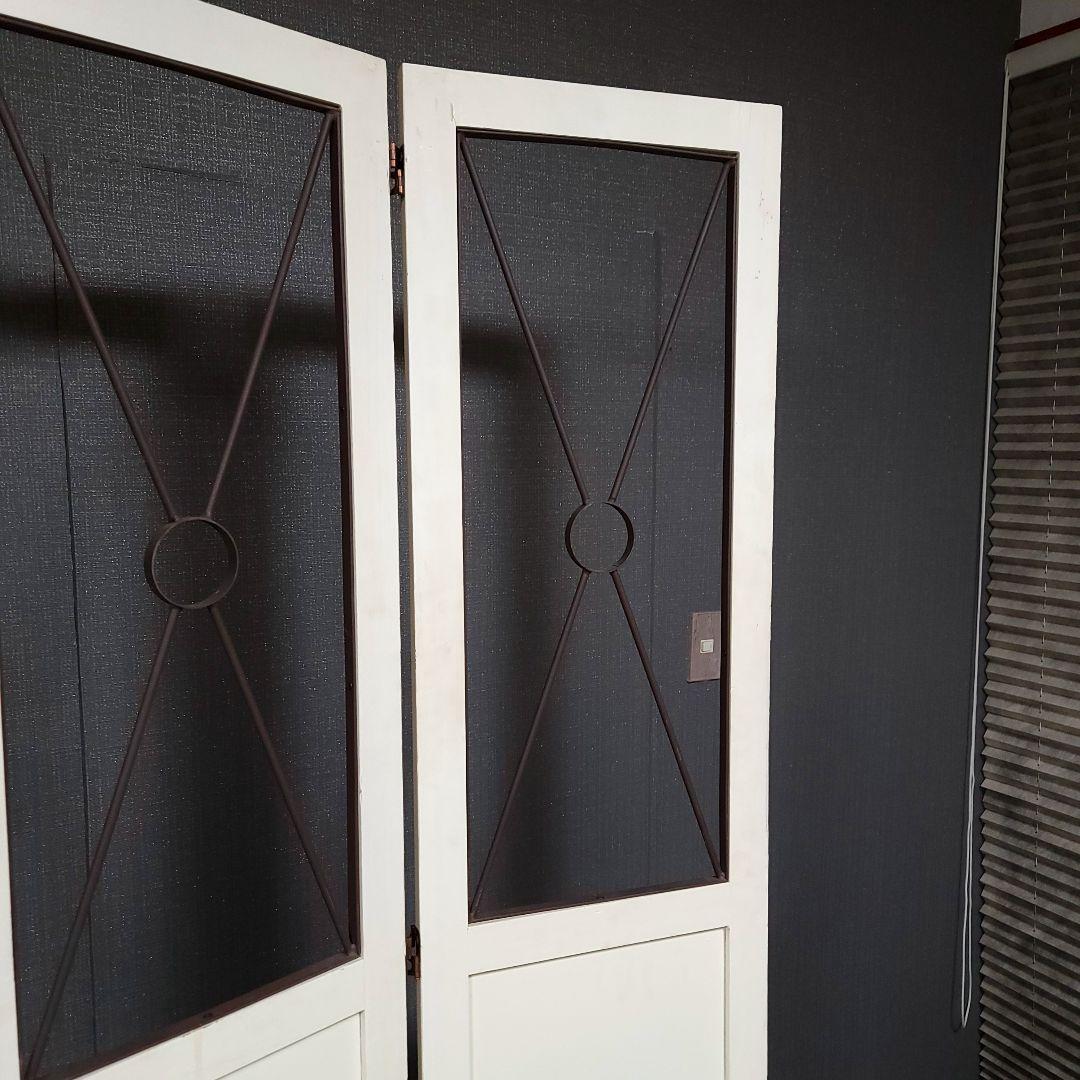 パーテーション 自立 白 ついたて 間仕切り おしゃれ 3連 アンティーク