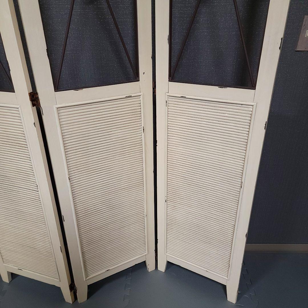 パーテーション 自立 白 ついたて 間仕切り おしゃれ 3連 アンティーク