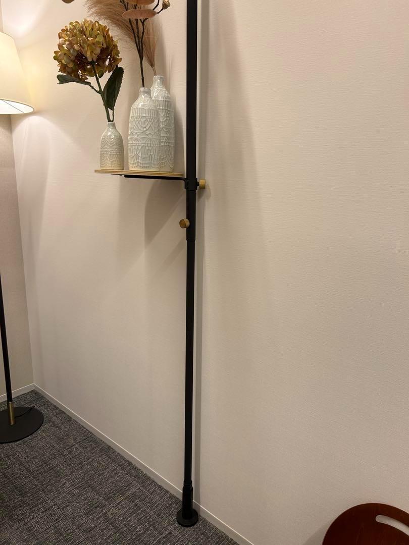 ファッション姫 通販 美品/匿名配送]高さ調整可能なオシャレな黒の突っ張り棒 丸い 突っ張り棒