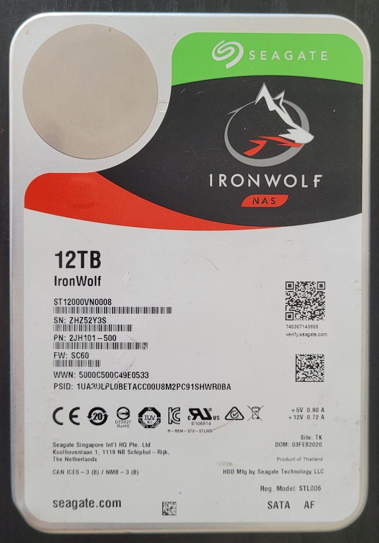 内蔵型ハードディスクドライブ Seagate IronWolf 12TB NAS HDD