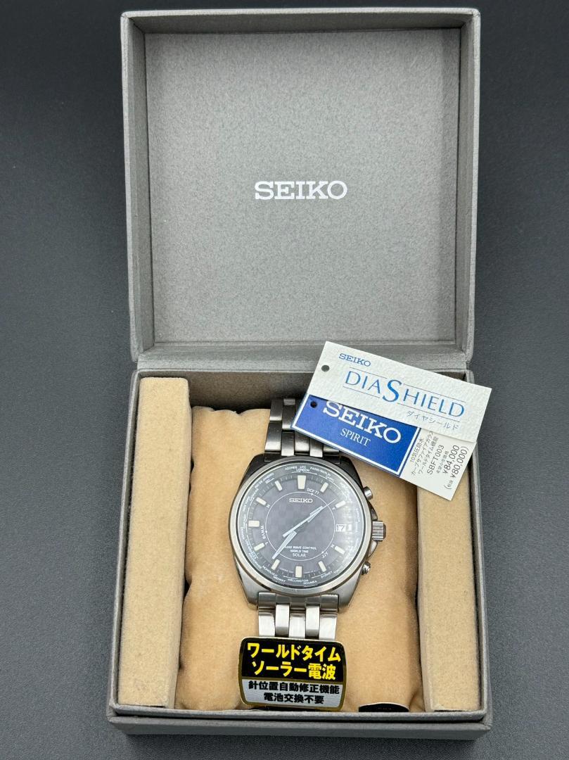 美品】SEIKO ワールドタイム ソーラー 電波 腕時計 7B25-0AB0
