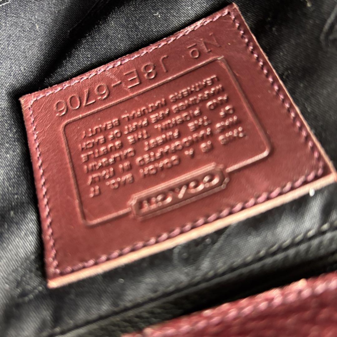COACH コーチ 肩掛け 6706 レザー ショルダーバッグ ボルドー