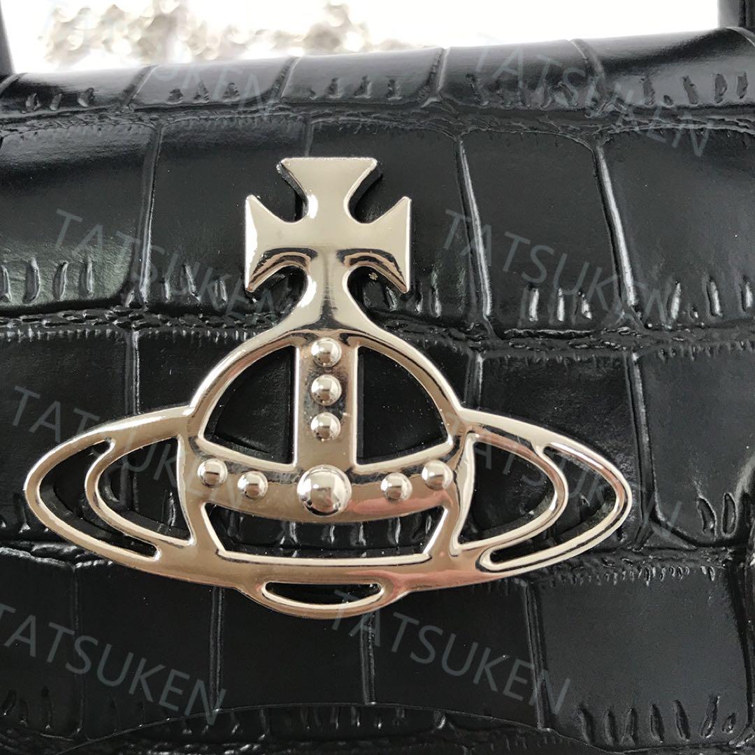 Vivienne Westwood クロコバッグ ☆vivienne westwood☆KIM レザー ショルダーバッグ 黒 クロコ