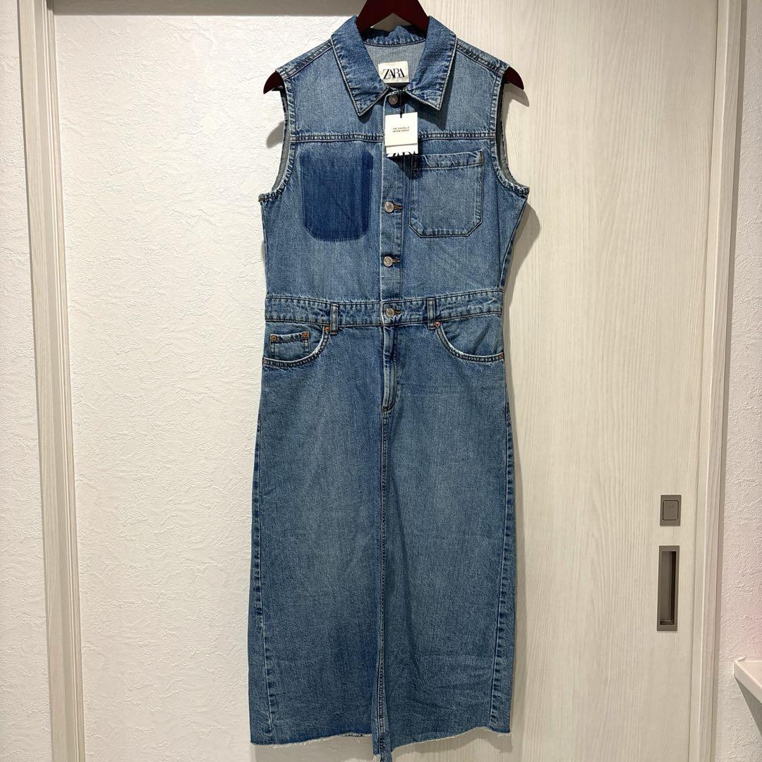ZARA デニム　ワンピース　ロング　M