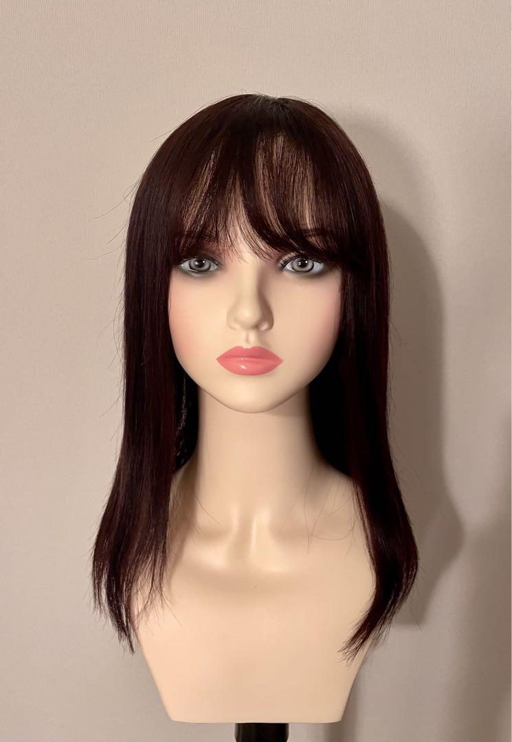 ❤新品　毛量多 全人毛　広範囲人工肌　手縫O型　ストレート 赤系茶 40cm ❤