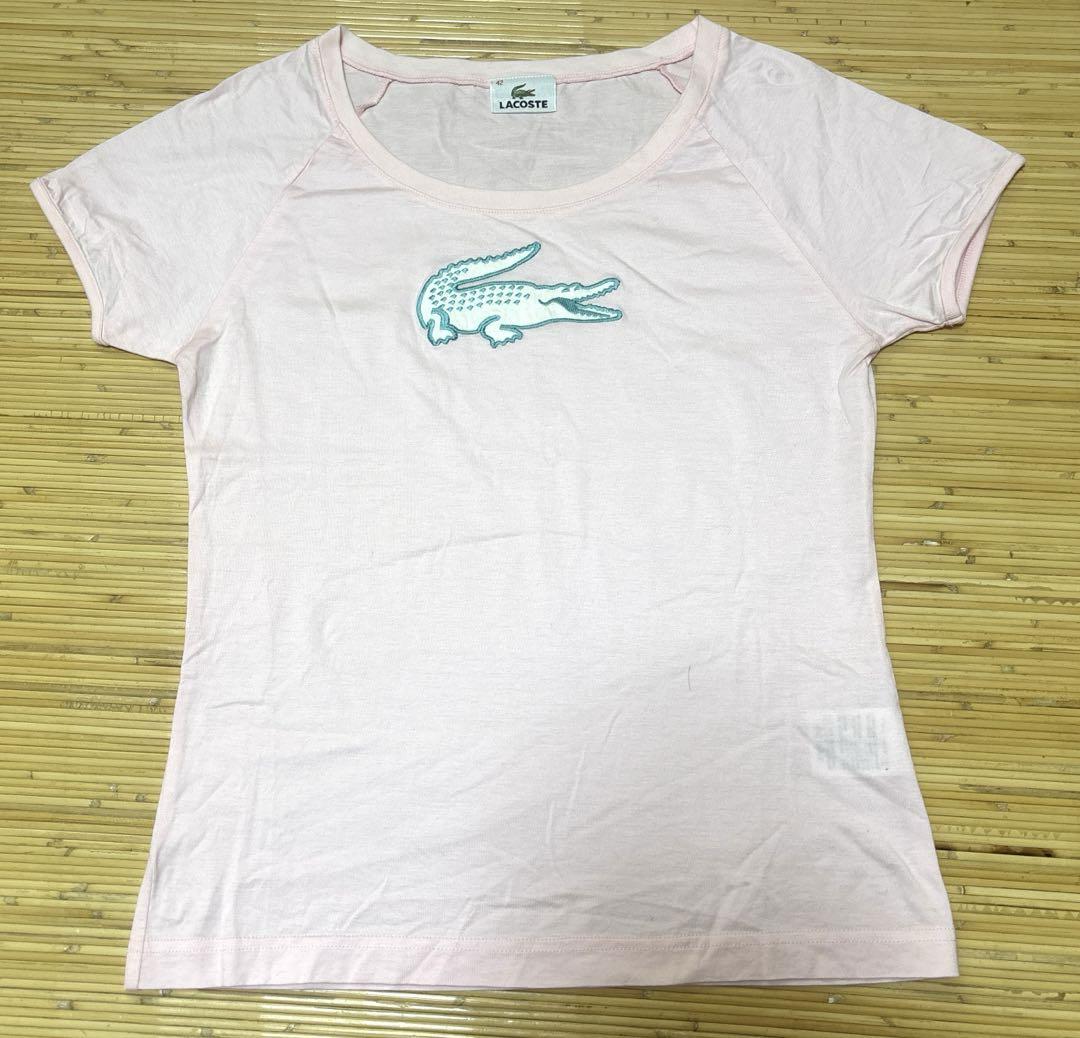 LACOSTE ピンク Tシャツ サイズ42美品6/3迄お値下げ！