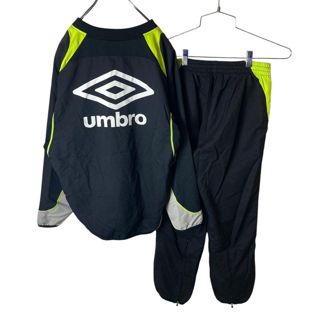 UMBROアンブロでかロゴブラックナイロンジャージセットアップ上下セット
