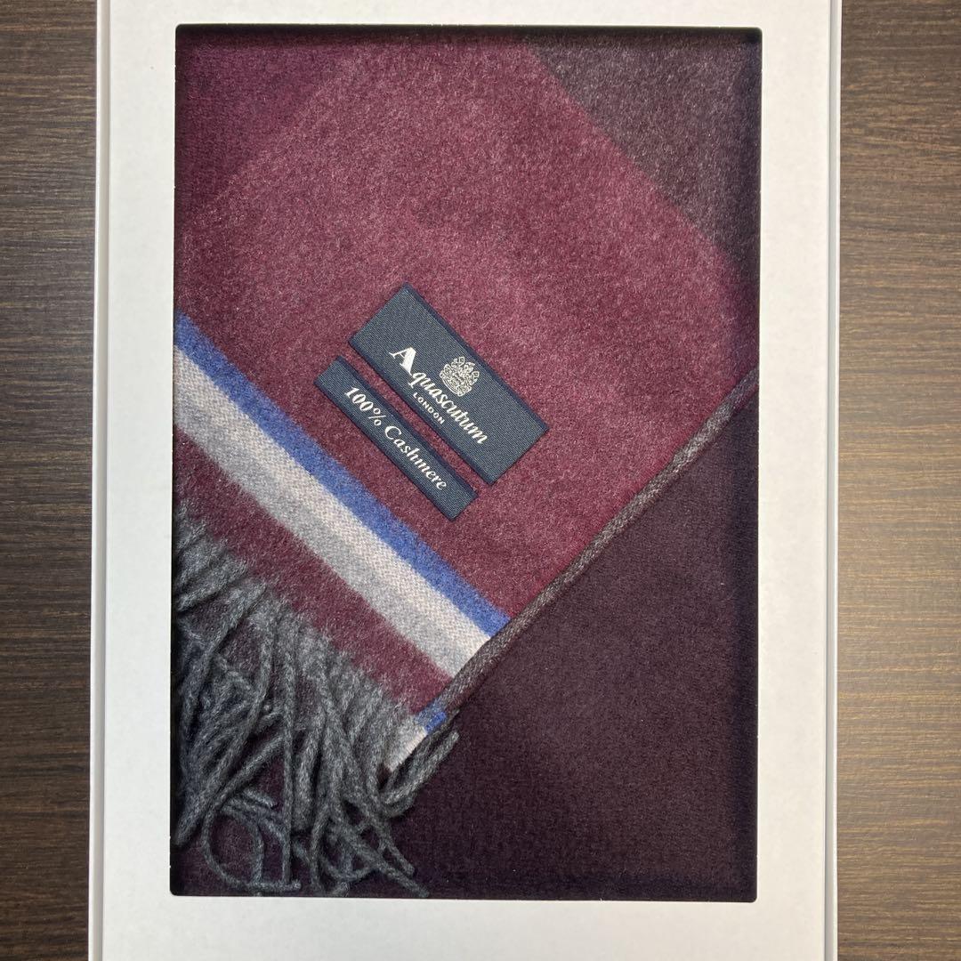 新品Aquascutum 100% Cashmere マフラー　カシミヤ