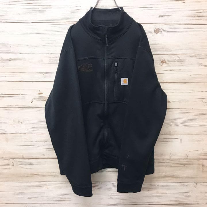希少》カーハート carhartt☆ジャージ L 刺繍ロゴ ブラック 上品