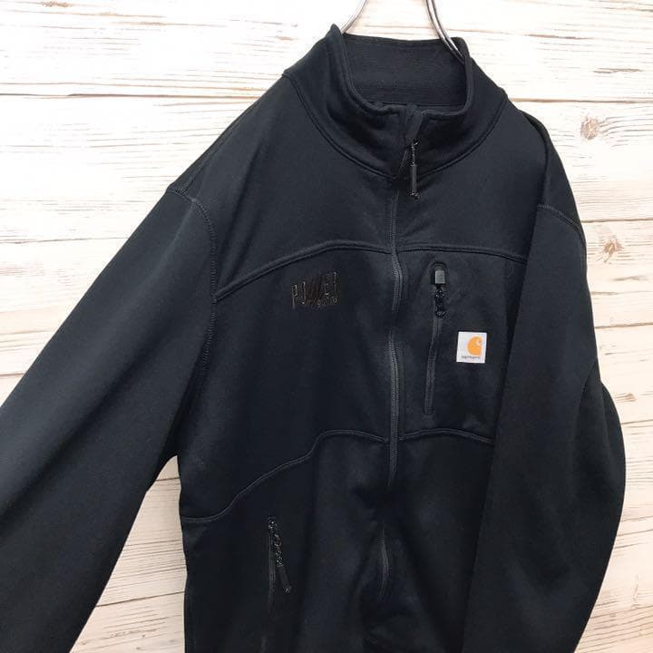 希少》カーハート carhartt☆ジャージ L 刺繍ロゴ ブラック 上品