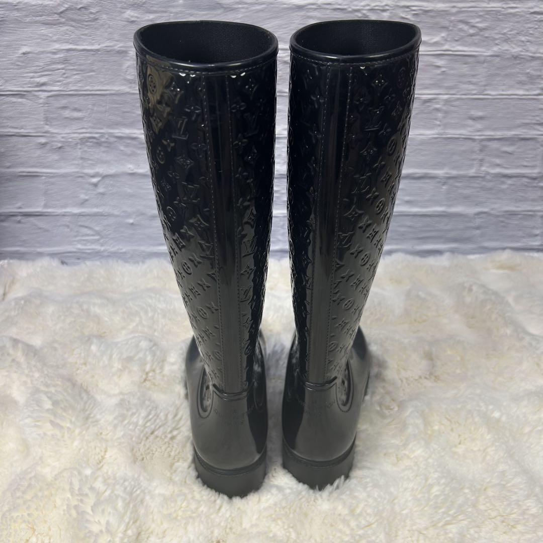 LOUIS VUITTON モノグラム レインブーツ 長靴 ルイヴィトン 黒