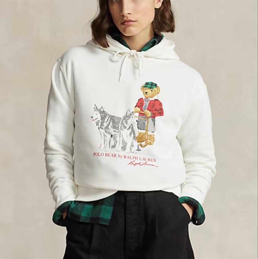 ラルフローレン ポロベア フーディー トレーナー S ホワイトS・Ralph Lauren