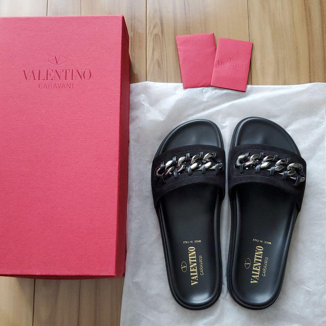 ヴァレンティノ チェーントリムレザースライドsize37 ヴァレンティノ チェーントリムレザースライドsize37