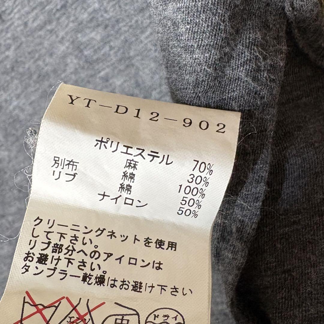 【希少】Y's ワイズ　チェック柄　レイヤード　リネン混ノースリーブワンピース