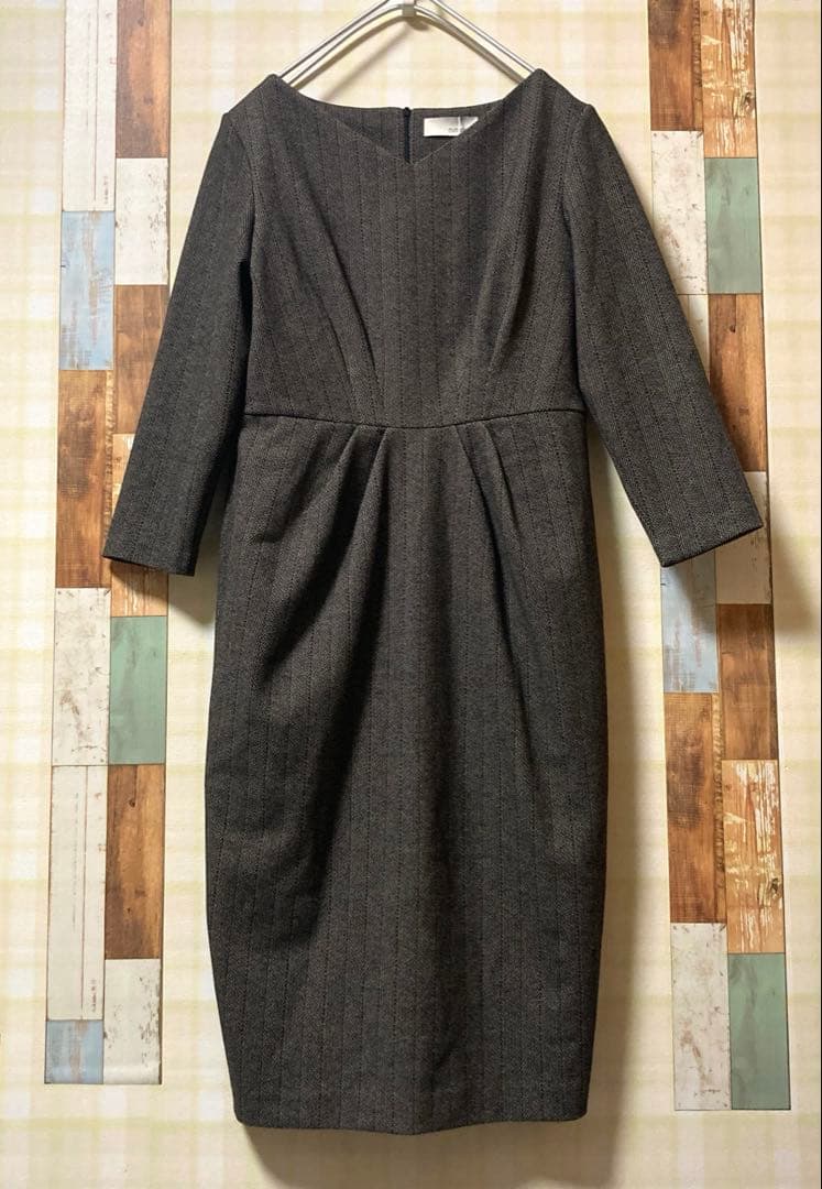 immigrant グレー ヘリンボーン タイトワンピース L 月末セール！！