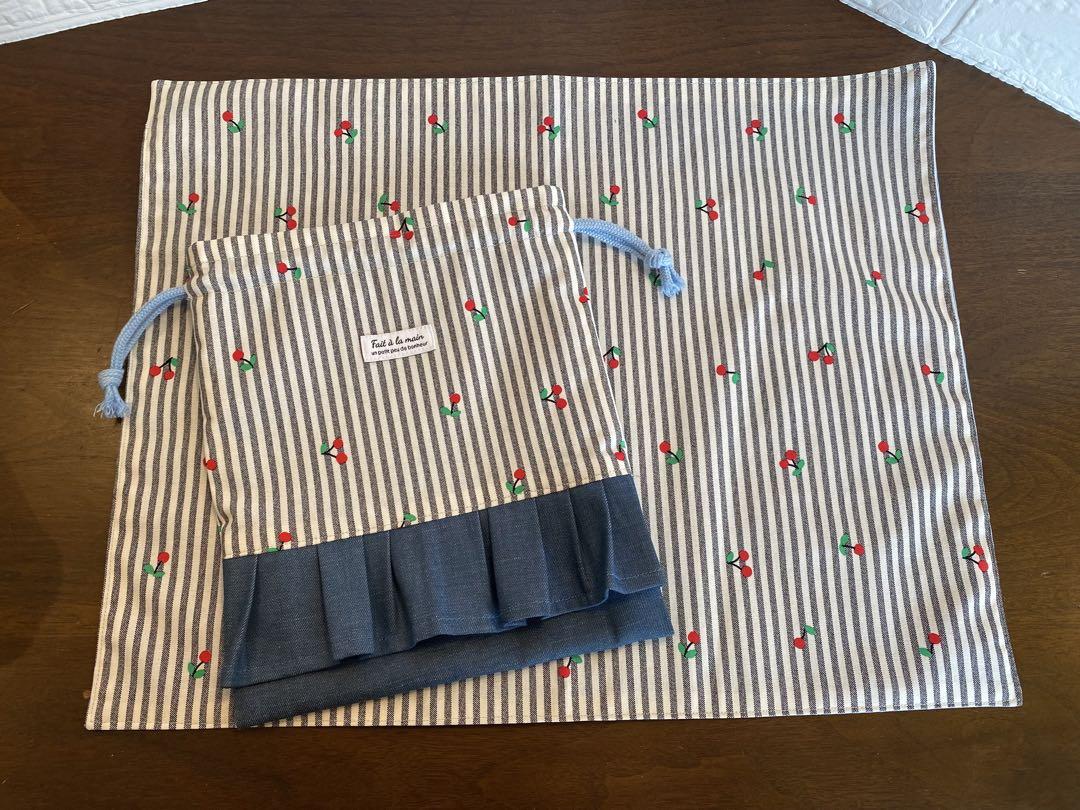 入園入学　基本セット　デコレクションズ　チェリー　デニム　フリル　ハンドメイド