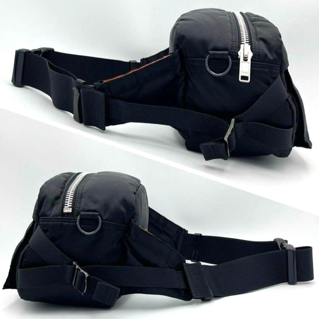 超人気【極美品】ポーター タンカー PORTER ウエストバッグ ブラック 極美品 ポーター タンカー 2way ウエストバッグ ブラック