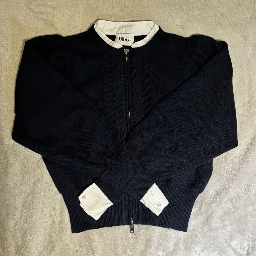 Bibiy SUSIE SHIRT KNIT ネイビー ビビィ ビビィBIBIY SUSIE SHIRT KNIT ネイビー正規商品！