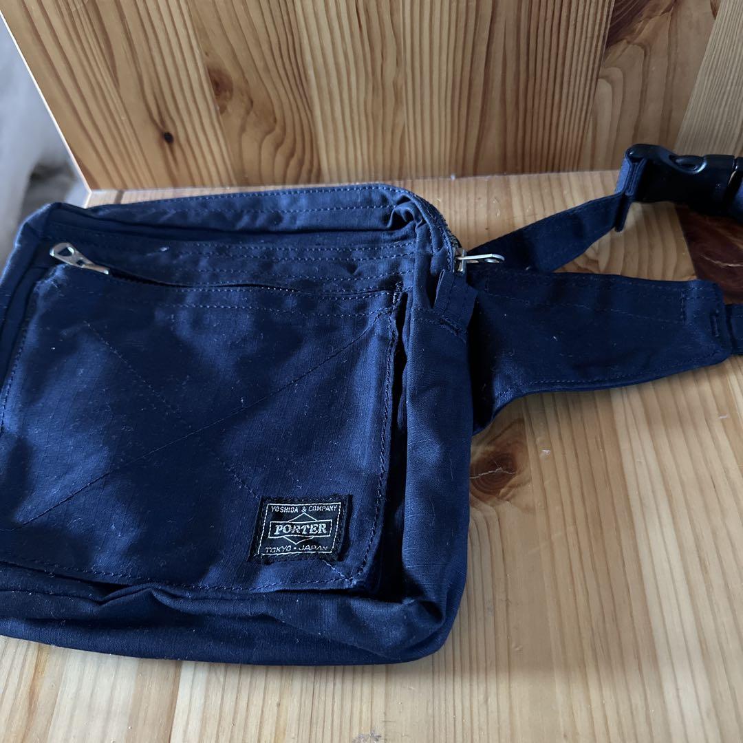 憧れの PORTER キャンバス ネイビー ショルダーバッグ バッグ