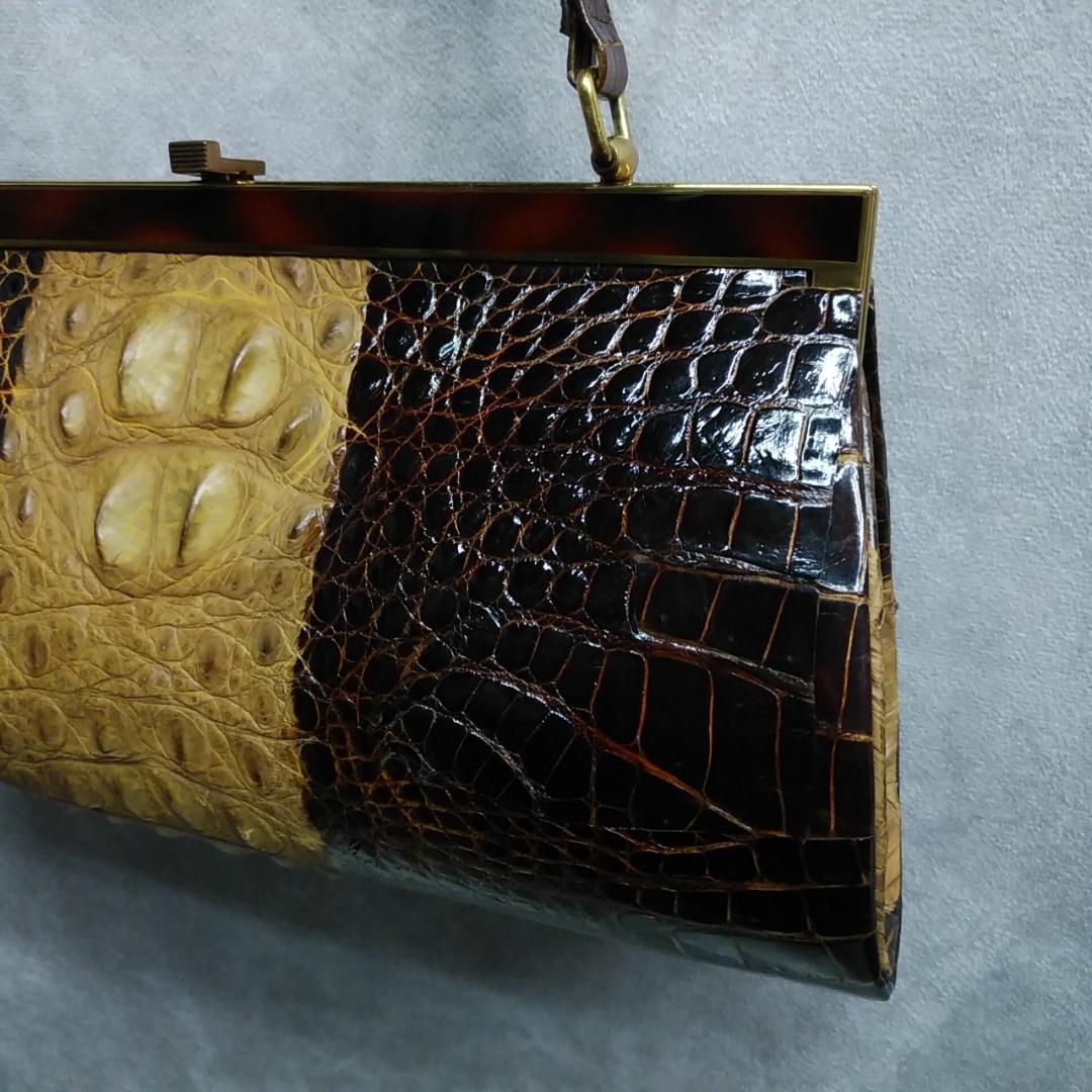【NEW限定品】 ハンドバッグ 西ドイツ製 クロコダイル 和装バッグ ワニ革 バッグ