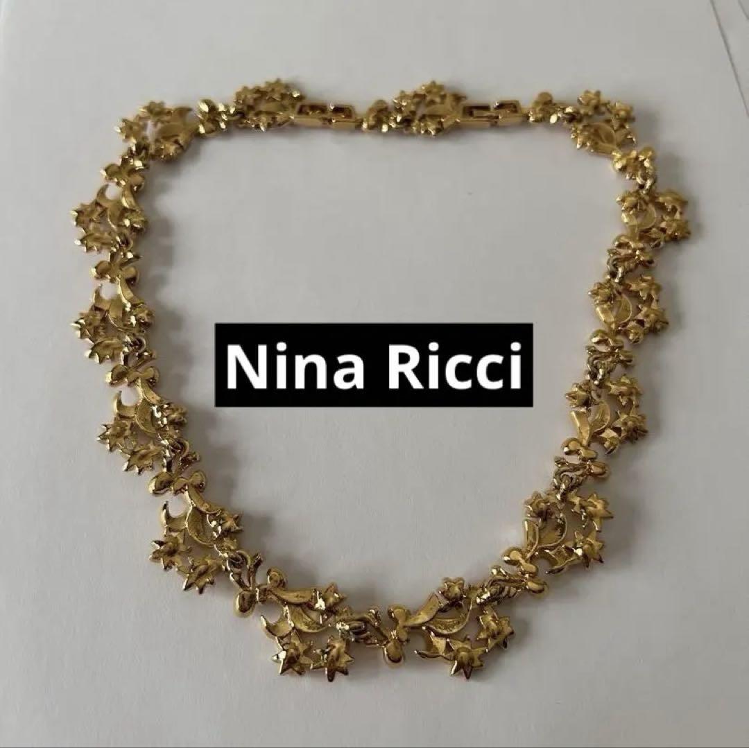 Nina Ricci ニナリッチ 花モチーフ ゴールド ネックレス