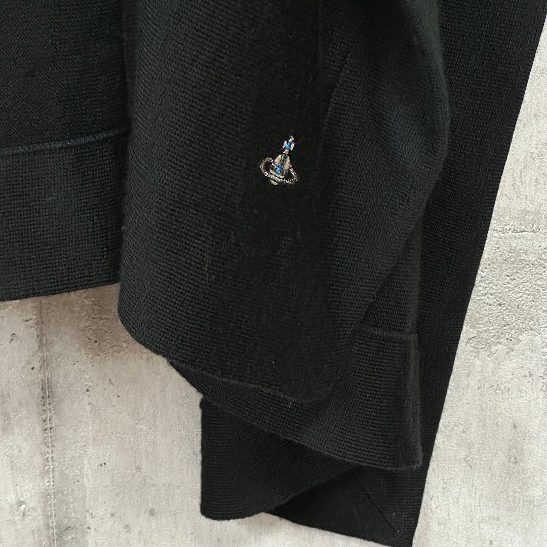 F Vivienne Westwood ロングカーディガン ドレープ 黒 ウール_2
