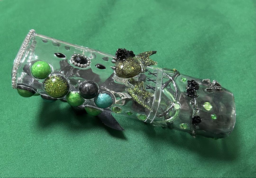 iQOSケースデコ アイコスケース 緑×黒 iQOSイルマワンケース デコケース ハンドメイド 緑×黒 アイコス
