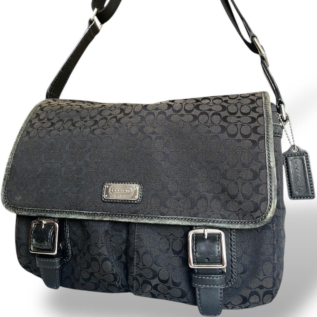 COACH コーチ メッセンジャーバッグ シグネチャー ブラック 1O-07