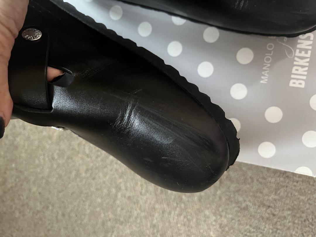 マノロブラニク　ビルケンシュトック ボストン39ブラッmanoloblahnik