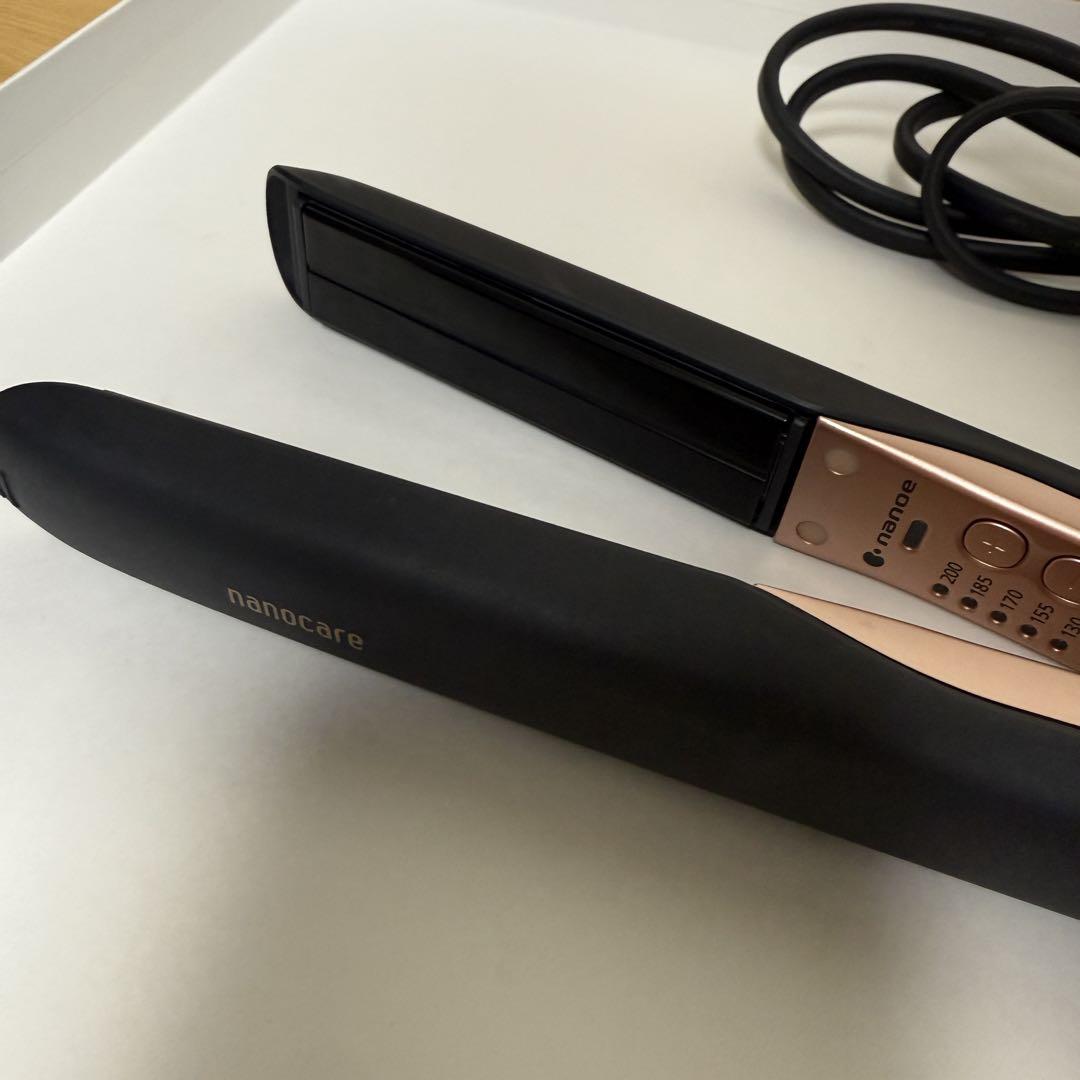 【ほぼ新品】nanocare ストレートヘアアイロン ブラック