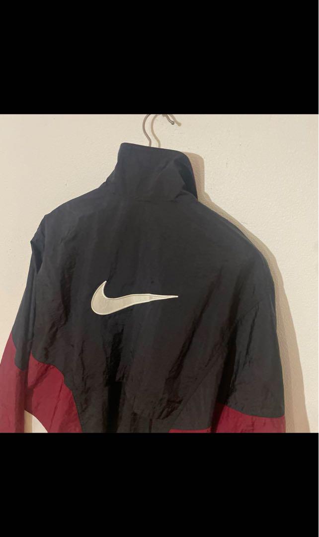 米国製 90s Nike ナイロンジャケット 黒 赤 bred M VINTAGE 90s Nike Mens Jacket Windbreaker Size Large Bred