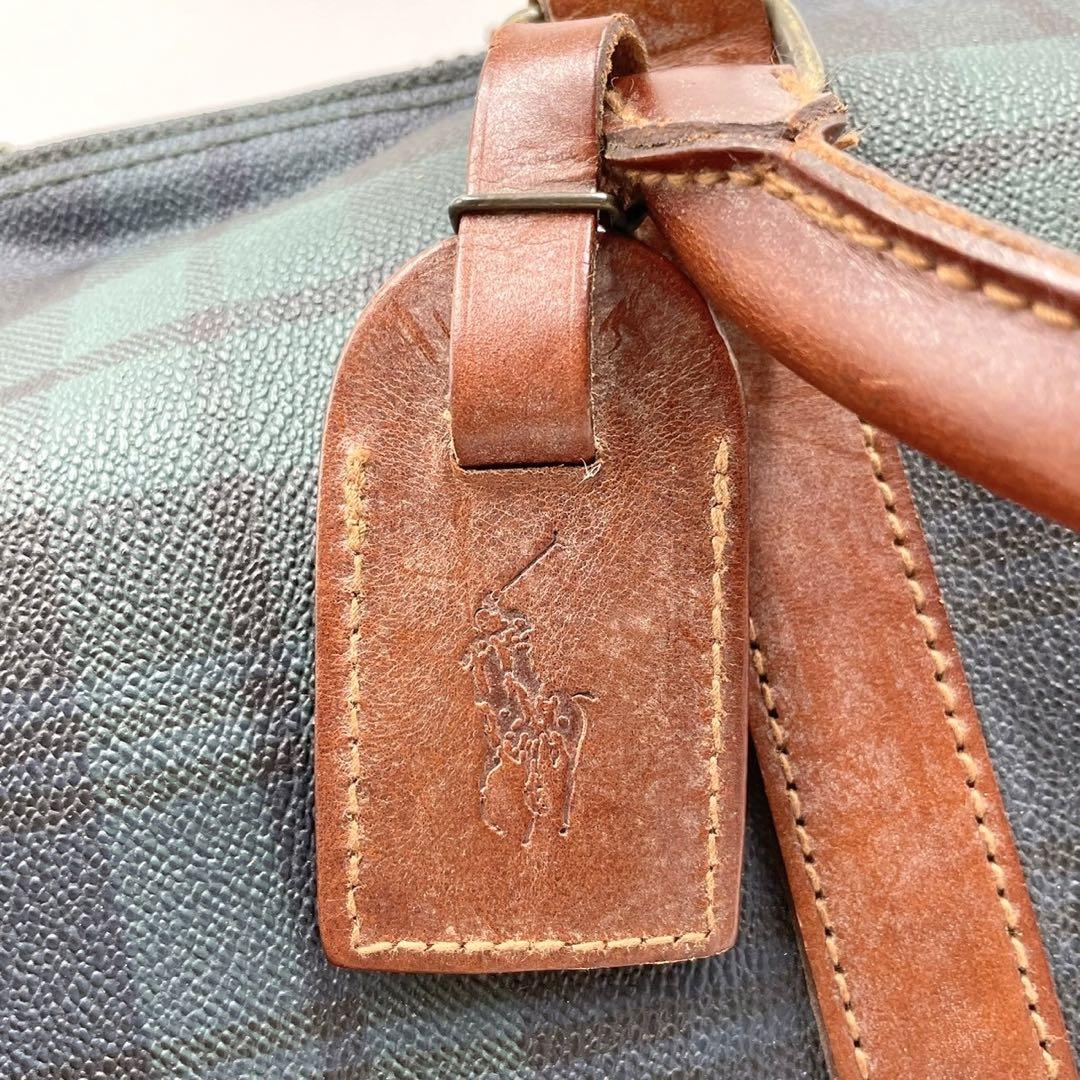 Polo ralph lauren 2way ボストンバッグ チェック 大容量