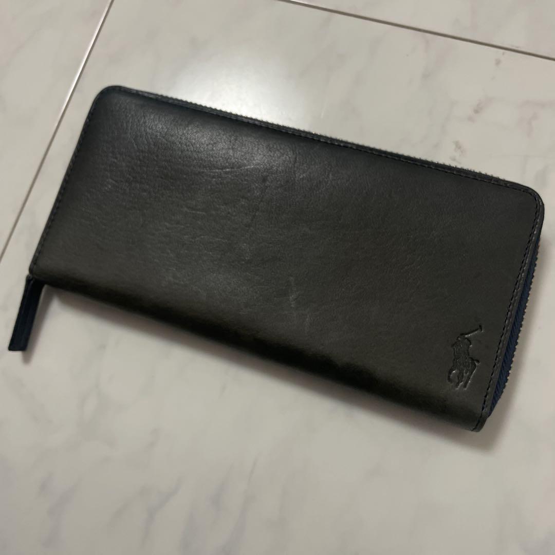 【新品未使用】POLO RALPH LAUREN 羊革 ラウンドファスナー長財布