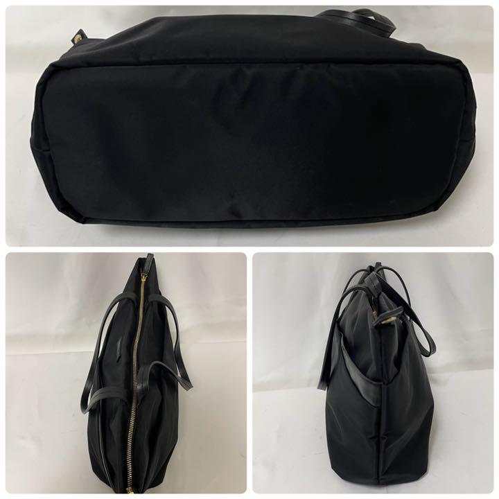 けます アニエスベー 大容量A4肩掛け レザーナイロン トートバッグ黒 PQ0HW-m66958178591 agnes b. チたっぷり