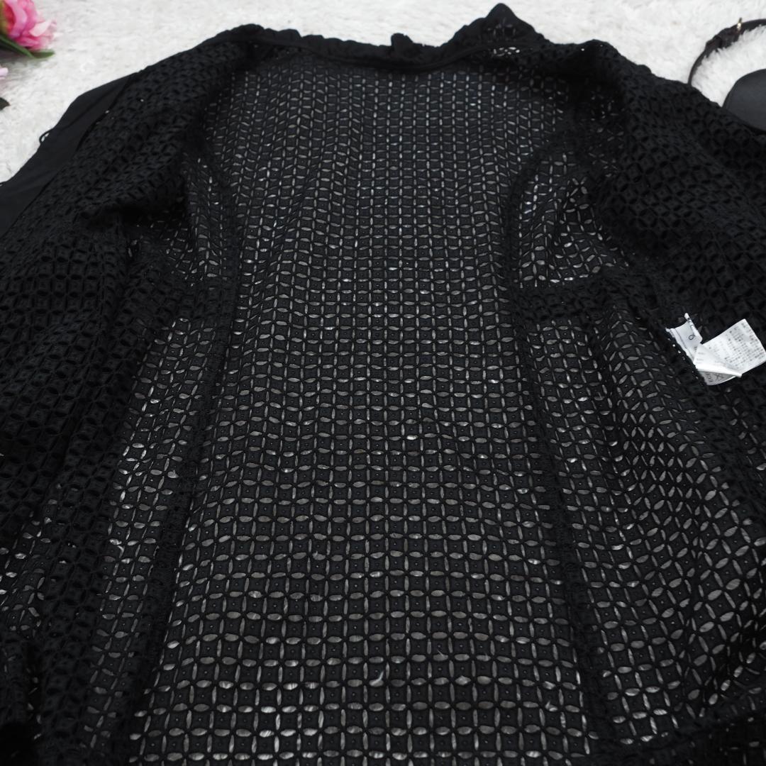 G9886*courreges クレージュ☆Aライン☆コート☆黒ブラック☆38