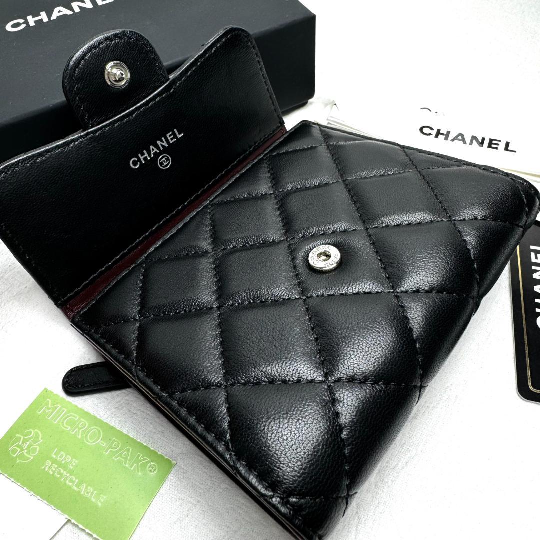 CHANEL ブラック 三つ折り財布 - メルカリ