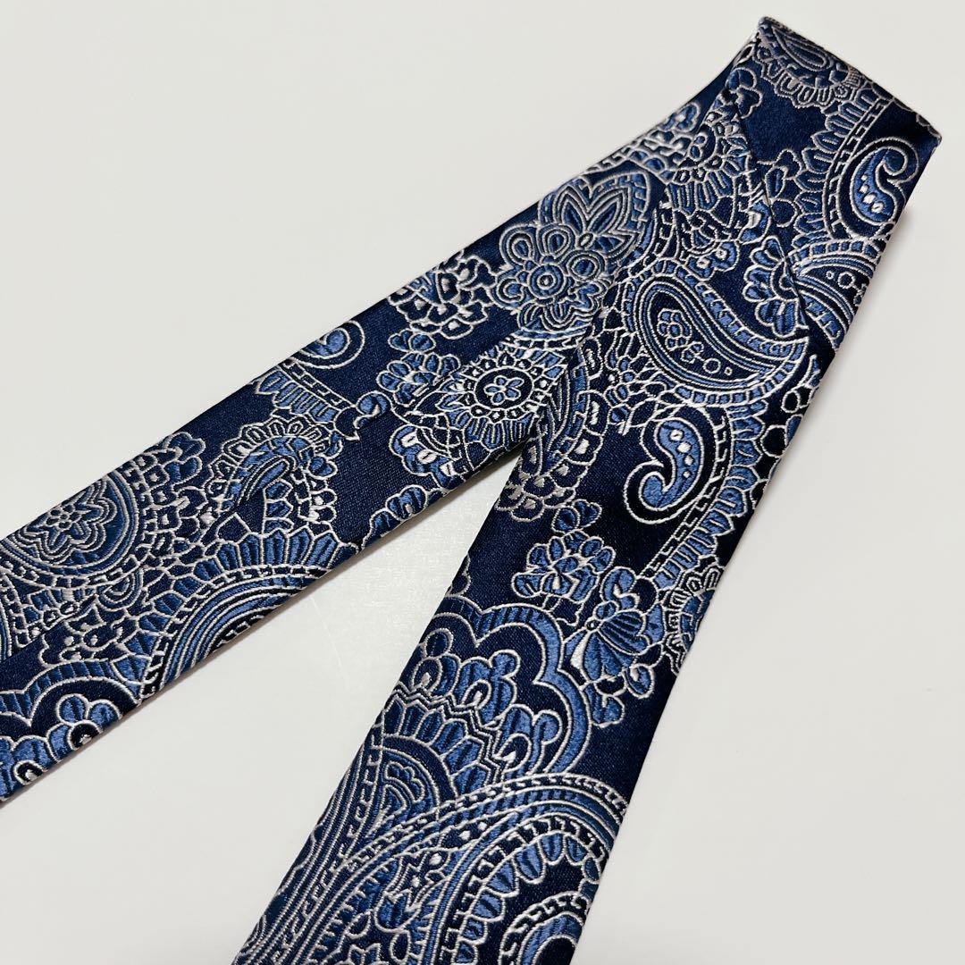美品 エルメネジルド・ゼニア ネクタイ ペイズリー ジャガード