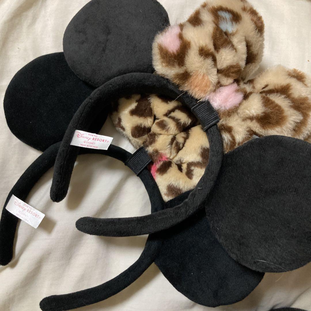 ☆ディズニー☆ミニーマウス　ヒョウ柄カチューシャ&ポシェット ディズニー ミニー カチューシャ ヒョウ柄