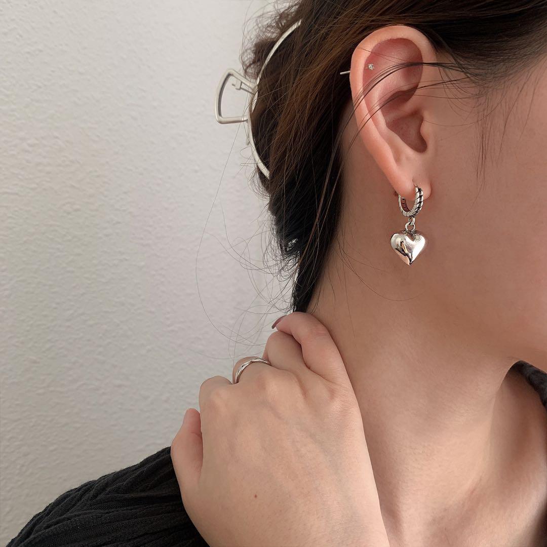 おまとめ割有《no,285》くまさん ハート デザイン ピアス