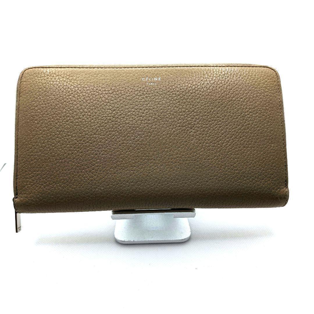 CELINE　セリーヌ　長財布　ラウンドファスナー　ベージュ　レザー 5,394円