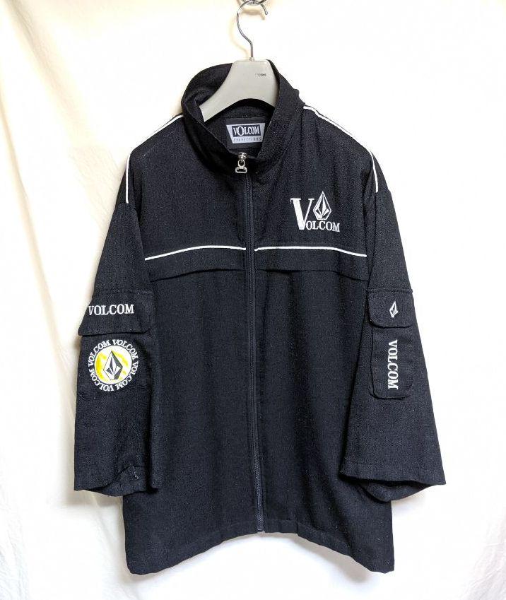 90'sVOLCOMボルコム デカロゴ七分袖リネン混ジャケット