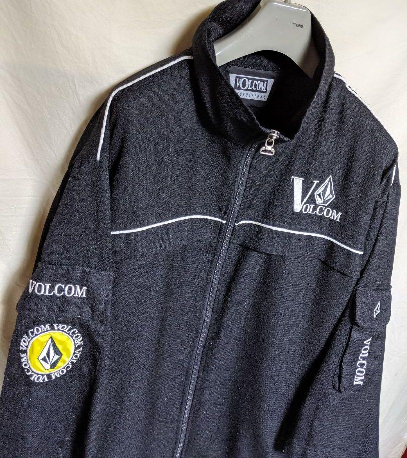 90'sVOLCOMボルコム デカロゴ七分袖リネン混ジャケット