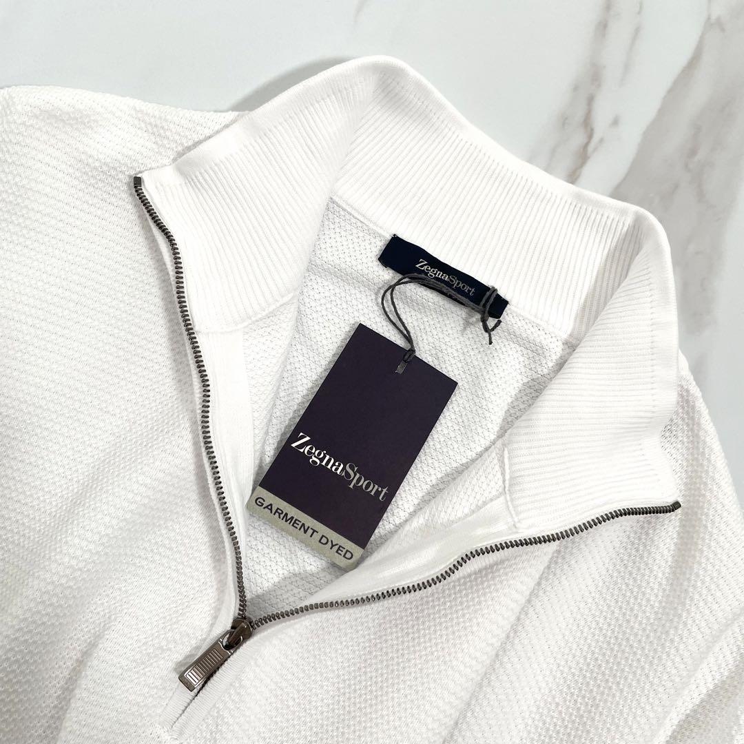 ルーマニア製 Zegna Sport コットンニット ハーフジップセーター