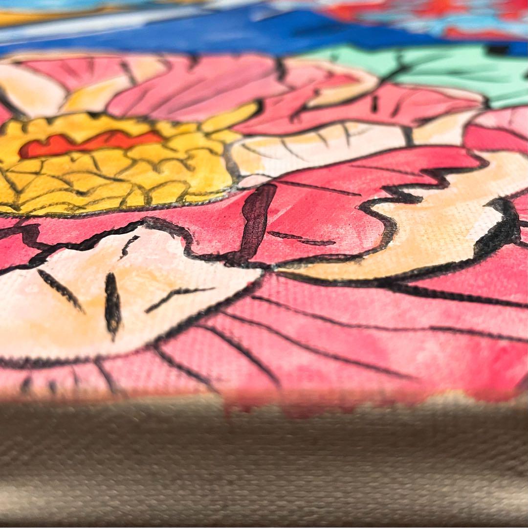 風景画　油絵　片岡球子　F6号　梅　額付き　手描き　肉筆 風景画 油絵 片岡球子 F6号 梅 額付き 手描き 肉筆 （片岡球子の