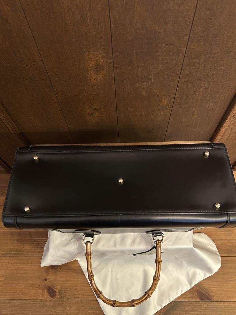 GUCCI バンブー　黒　週末限定値下げ グッチバンブー 2WAYバッグ 黒 ゴールド金具 レディース カーフ