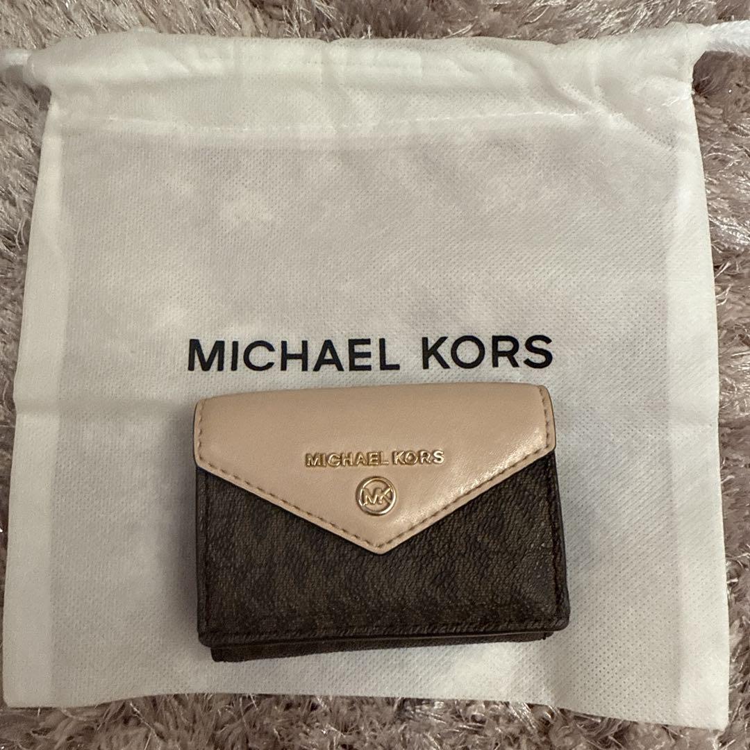 MICHAEL KORS 三つ折り財布 ブラウン/ベージュ - メルカリ